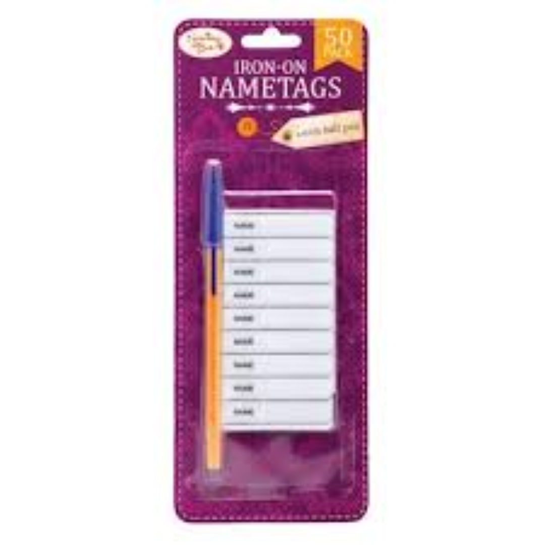 151 S/BOX 50 IRON ON NAME TAGS